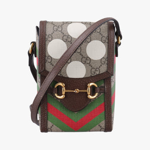 Secondhand Gucci Horsebit 1955 beige×Multicolour PVC coated canvas 625615 shoulderbag | stylenewstar