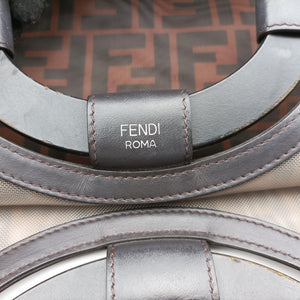 Secondhand Fendi Zucca pattern Brown mesh×Calf Leather 8BH351 shoulderbag | stylenewstar