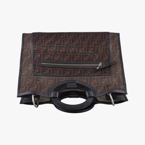 Secondhand Fendi Zucca pattern Brown mesh×Calf Leather 8BH351 shoulderbag | stylenewstar