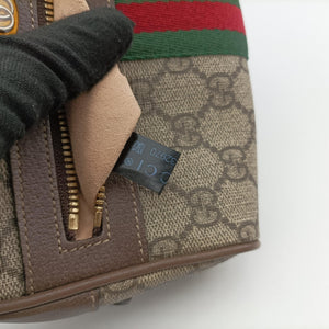Pre-owned Gucci Ophidia Brown PVC coated canvas 517076 bum bag/waist bag | stylenewstar