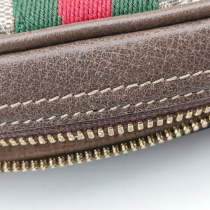 Pre-owned Gucci Ophidia Brown PVC coated canvas 517076 bum bag/waist bag | stylenewstar