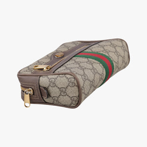 Pre-owned Gucci Ophidia Brown PVC coated canvas 517076 bum bag/waist bag | stylenewstar