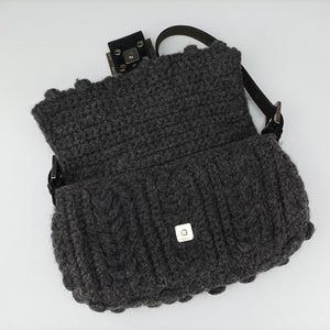 Pre-owned Fendi Baguette Grey Wool × Leather 16 160 shoulderbag | stylenewstar