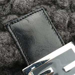 Pre-owned Fendi Baguette Grey Wool × Leather 16 160 shoulderbag | stylenewstar
