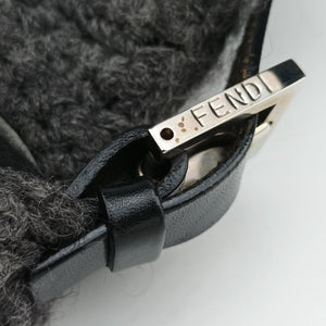 Pre-owned Fendi Baguette Grey Wool × Leather 16 160 shoulderbag | stylenewstar