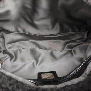 Pre-owned Fendi Baguette Grey Wool × Leather 16 160 shoulderbag | stylenewstar