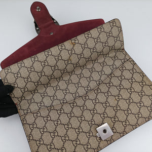 Pre-owned Gucci Dionysus beige×red×multi PVC coated canvas × suede 400249 shoulderbag | stylenewstar