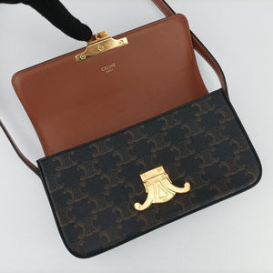 Pre-owned Celine TRIOMPHE Brown PVC coated canvas shoulderbag | stylenewstar