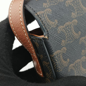Pre-owned Celine TRIOMPHE Brown PVC coated canvas shoulderbag | stylenewstar