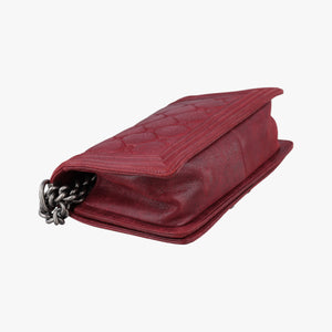 Pre-owned Chanel BOY CHANEL Red Leather A67755 shoulderbag | stylenewstar