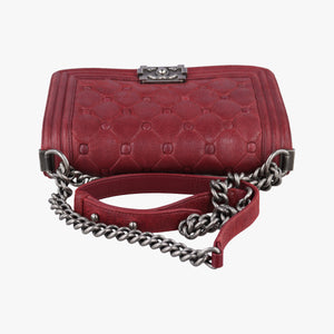 Pre-owned Chanel BOY CHANEL Red Leather A67755 shoulderbag | stylenewstar