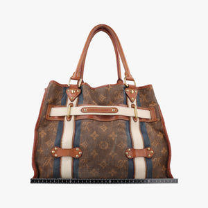 Pre-owned Louis Vuitton Sac Rayures GM brown×multicolor Monogram Tissue M56385 handbag | stylenewstar