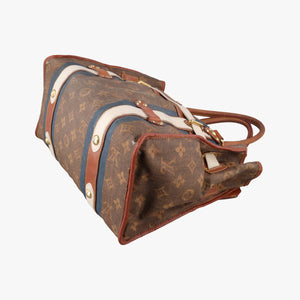 Pre-owned Louis Vuitton Sac Rayures GM brown×multicolor Monogram Tissue M56385 handbag | stylenewstar