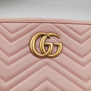 Pre-owned Gucci GG Marmont Pink Leather 447632 shoulderbag | stylenewstar
