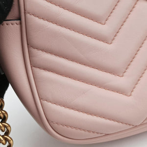 Pre-owned Gucci GG Marmont Pink Leather 447632 shoulderbag | stylenewstar