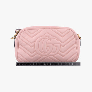 Pre-owned Gucci GG Marmont Pink Leather 447632 shoulderbag | stylenewstar