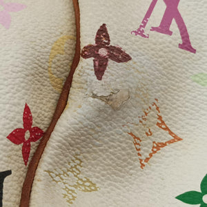 Pre-owned Louis Vuitton Speedy 30 white Monogram Multicolor M92643 handbag | stylenewstar