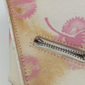 Pre-owned Christian Dior Cherry Blossom Flower Baguette White×Multicolour canvas shoulderbag | stylenewstar