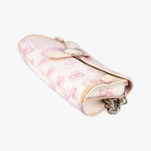 Pre-owned Christian Dior Cherry Blossom Flower Baguette White×Multicolour canvas shoulderbag | stylenewstar