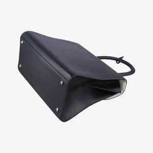 Vintage Delvaux Brillant Black × ivory Leather × patent leather shoulderbag | stylenewstar