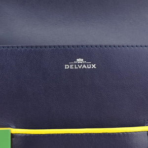 Pre-owned Delvaux Madame Navy × Yellow × Green Leather shoulderbag | stylenewstar