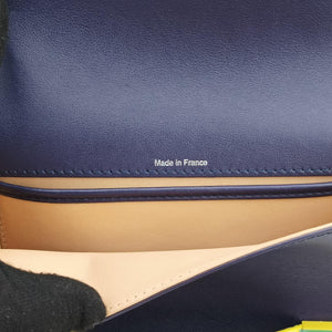 Pre-owned Delvaux Madame Navy × Yellow × Green Leather shoulderbag | stylenewstar