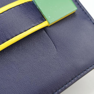 Pre-owned Delvaux Madame Navy × Yellow × Green Leather shoulderbag | stylenewstar