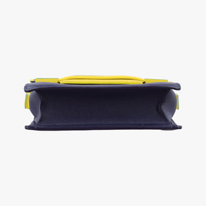 Pre-owned Delvaux Madame Navy × Yellow × Green Leather shoulderbag | stylenewstar