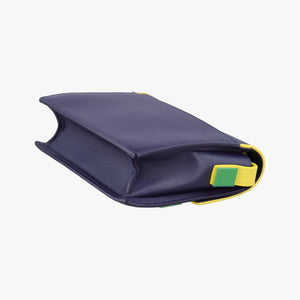 Pre-owned Delvaux Madame Navy × Yellow × Green Leather shoulderbag | stylenewstar