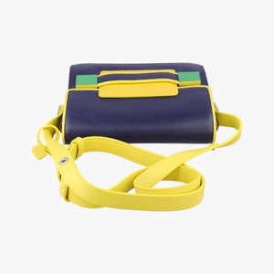 Pre-owned Delvaux Madame Navy × Yellow × Green Leather shoulderbag | stylenewstar