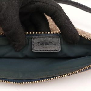 Secondhand Christian Dior Saddle Navy × Beige Pink Jacquard handbag | stylenewstar