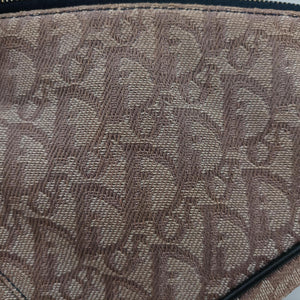 Secondhand Christian Dior Saddle Navy × Beige Pink Jacquard handbag | stylenewstar