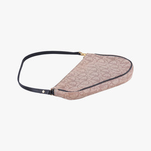 Secondhand Christian Dior Saddle Navy × Beige Pink Jacquard handbag | stylenewstar
