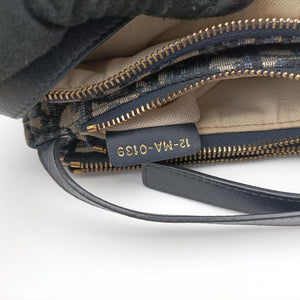 Pre-owned Christian Dior Saddle Navy×Gray Jacquard shoulderbag | stylenewstar