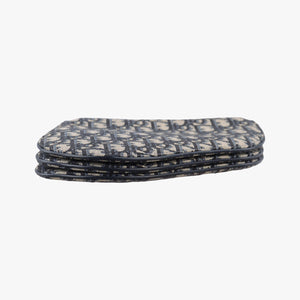 Pre-owned Christian Dior Saddle Navy×Gray Jacquard shoulderbag | stylenewstar