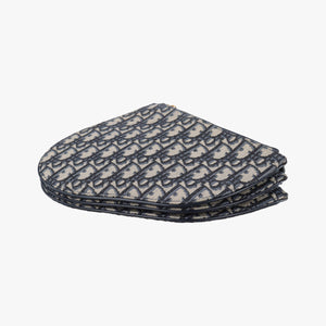 Pre-owned Christian Dior Saddle Navy×Gray Jacquard shoulderbag | stylenewstar