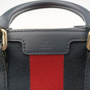 Secondhand Gucci Sherry Line navy×red×beige Canvas×Leather 269876 shoulderbag | stylenewstar