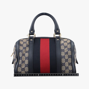 Secondhand Gucci Sherry Line navy×red×beige Canvas×Leather 269876 shoulderbag | stylenewstar