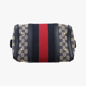 Secondhand Gucci Sherry Line navy×red×beige Canvas×Leather 269876 shoulderbag | stylenewstar
