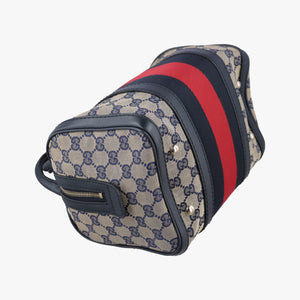 Secondhand Gucci Sherry Line navy×red×beige Canvas×Leather 269876 shoulderbag | stylenewstar