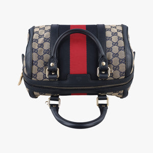 Secondhand Gucci Sherry Line navy×red×beige Canvas×Leather 269876 shoulderbag | stylenewstar
