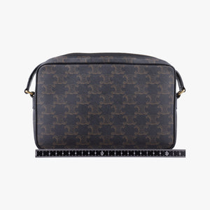 Pre-owned Celine Medium Triomphe Messenger Brown PVC coated canvas shoulderbag | stylenewstar