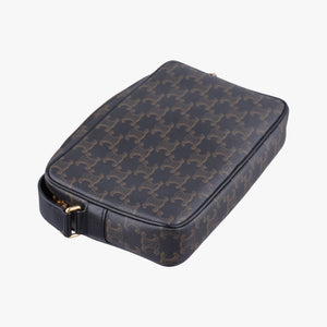 Pre-owned Celine Medium Triomphe Messenger Brown PVC coated canvas shoulderbag | stylenewstar