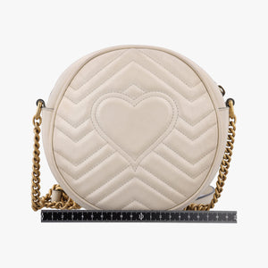 Pre-owned Gucci GG Marmont White Leather 550154 shoulderbag | stylenewstar