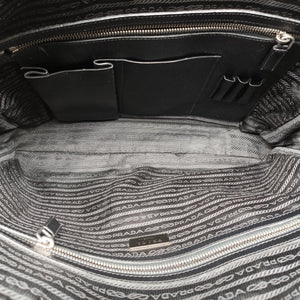 Pre-owned Prada business bag briefcase Black SAFFIANO Leather 2VE363 handbag | stylenewstar