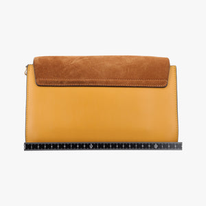 Pre-owned Chloe FAYE Brown × Yellow Suede × leather shoulderbag | stylenewstar