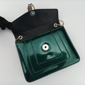 Pre-owned Bvlgari SERPENTI FOREVER Green Patent shoulderbag | stylenewstar