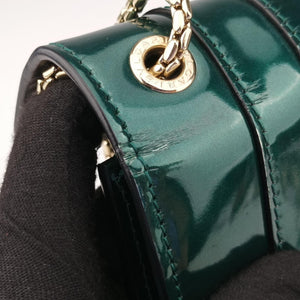 Pre-owned Bvlgari SERPENTI FOREVER Green Patent shoulderbag | stylenewstar