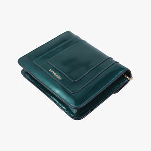 Pre-owned Bvlgari SERPENTI FOREVER Green Patent shoulderbag | stylenewstar