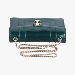 Pre-owned Bvlgari SERPENTI FOREVER Green Patent shoulderbag | stylenewstar